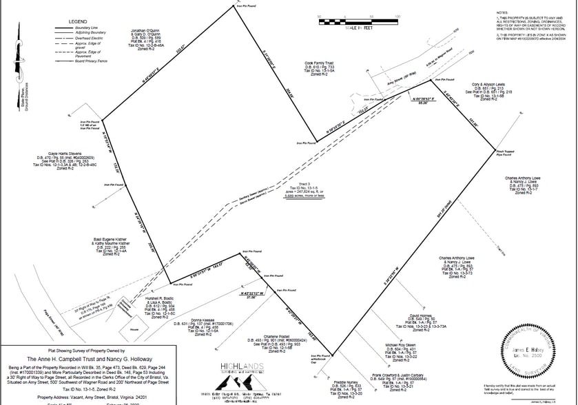 Tbd Amy St, Bristol, VA for sale - Plat Map - Image 3 of 4