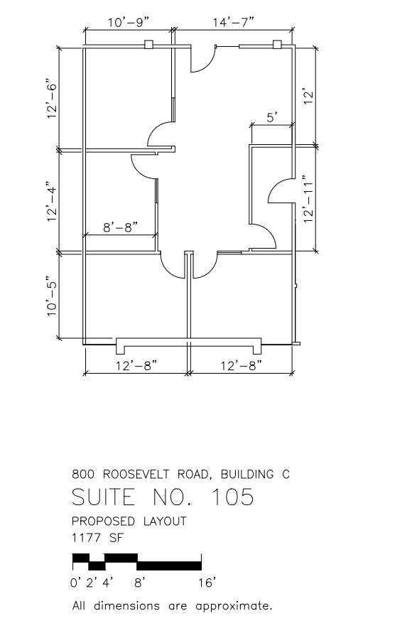 800 Roosevelt Rd, Glen Ellyn, IL for lease Floor Plan- Image 1 of 1