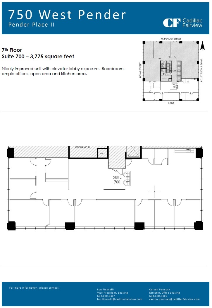 750 W Pender St, Vancouver, BC for lease Floor Plan- Image 1 of 1