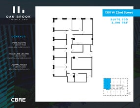 1301 W 22nd St, Oak Brook, IL for lease Floor Plan- Image 1 of 1