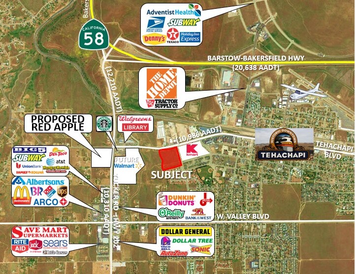 W Tehachapi Blvd, Tehachapi, CA for sale Aerial- Image 1 of 1