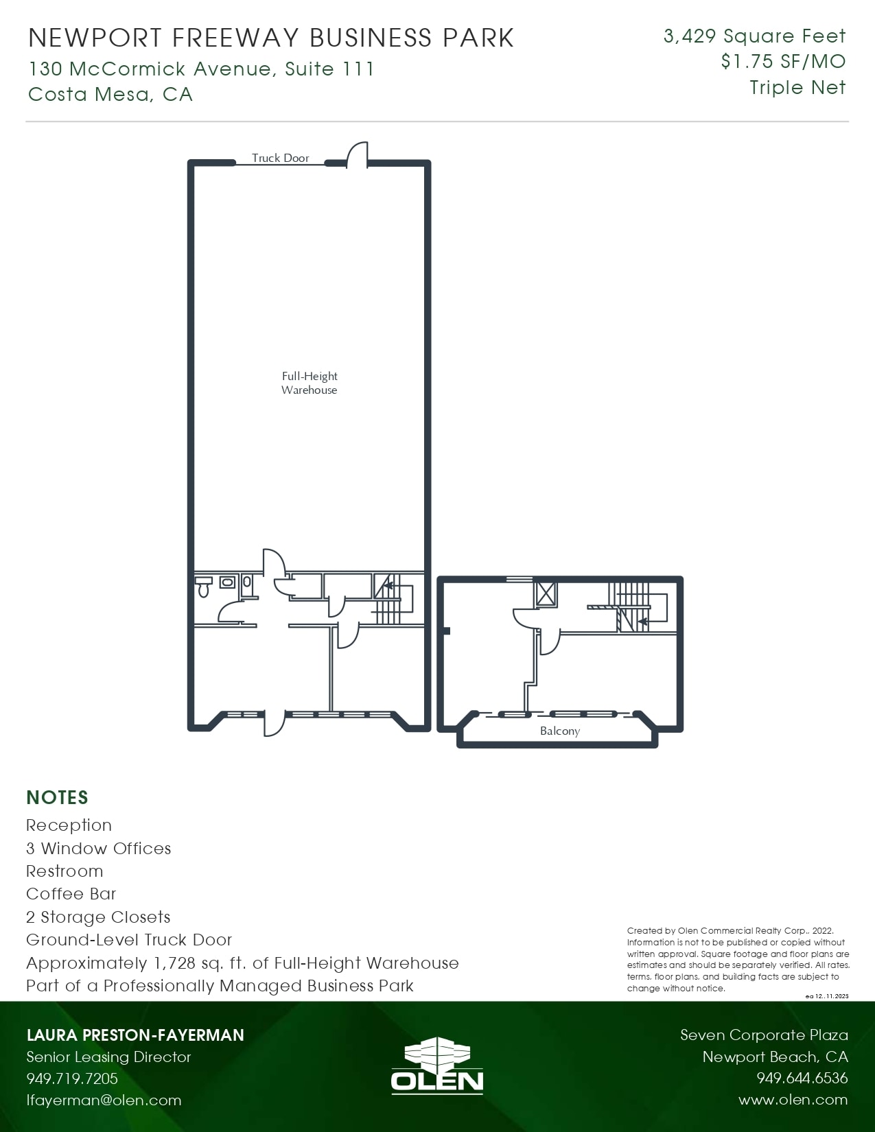 3176 Pullman St, Costa Mesa, CA for lease Floor Plan- Image 1 of 1