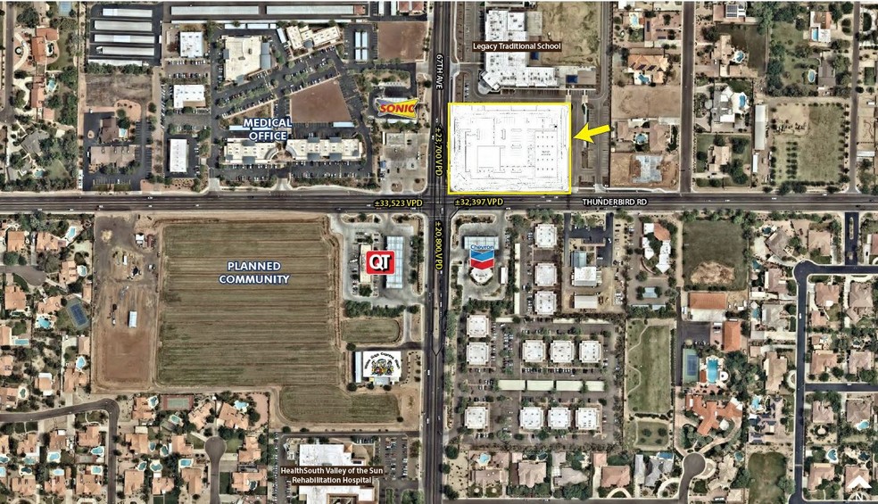 SWC 67th & Thunderbird Rd, Glendale, AZ for lease - Aerial - Image 2 of 4