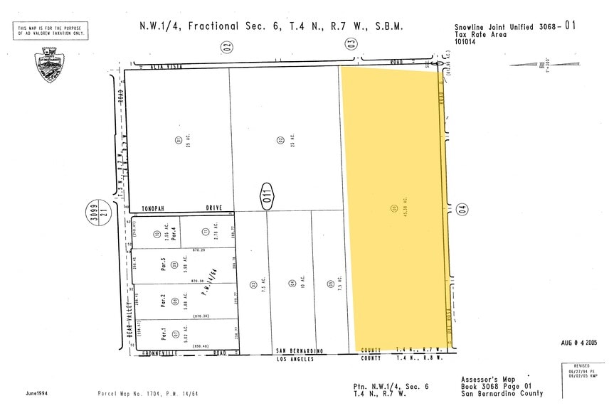 158 Del Rosa Rd, Pinon Hills, CA for sale - Plat Map - Image 1 of 1
