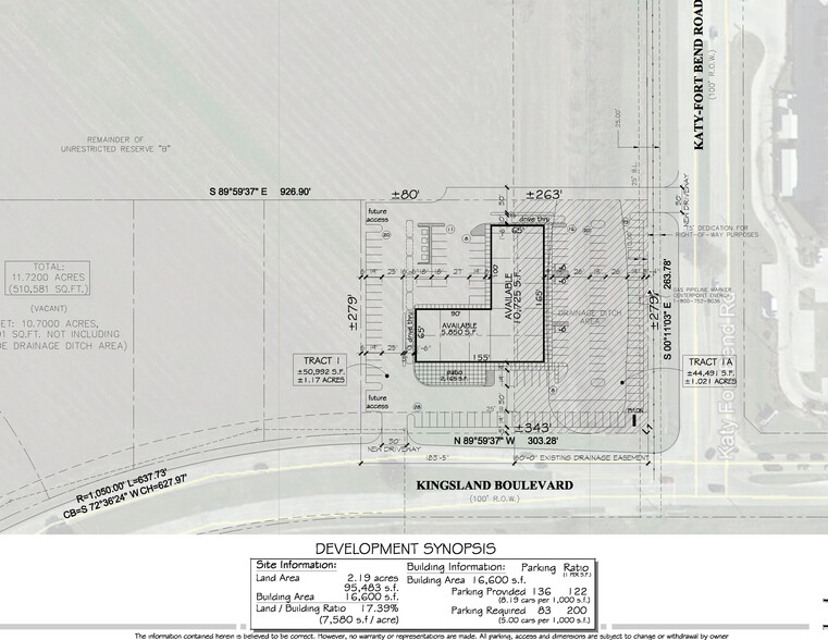 Katy Fort Bend & Kingsland, Katy, TX for lease - Floor Plan - Image 2 of 2