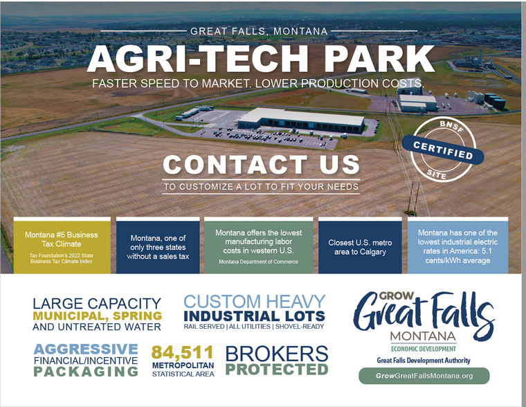 Great Falls Montana Agritech Park, Great Falls, MT 59405 - Land for ...