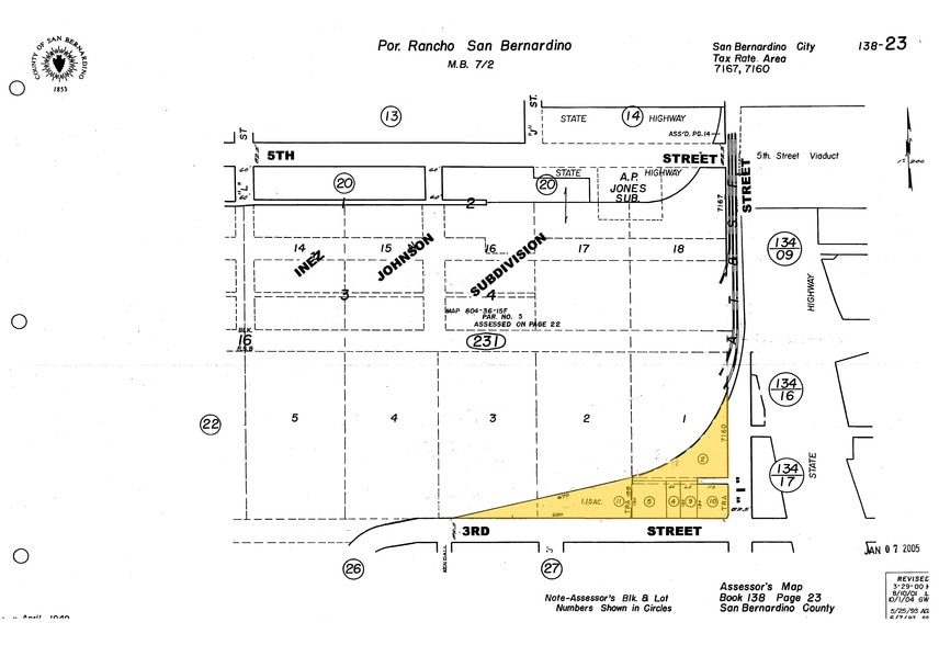 340 N I St, San Bernardino, CA for sale - Plat Map - Image 2 of 3