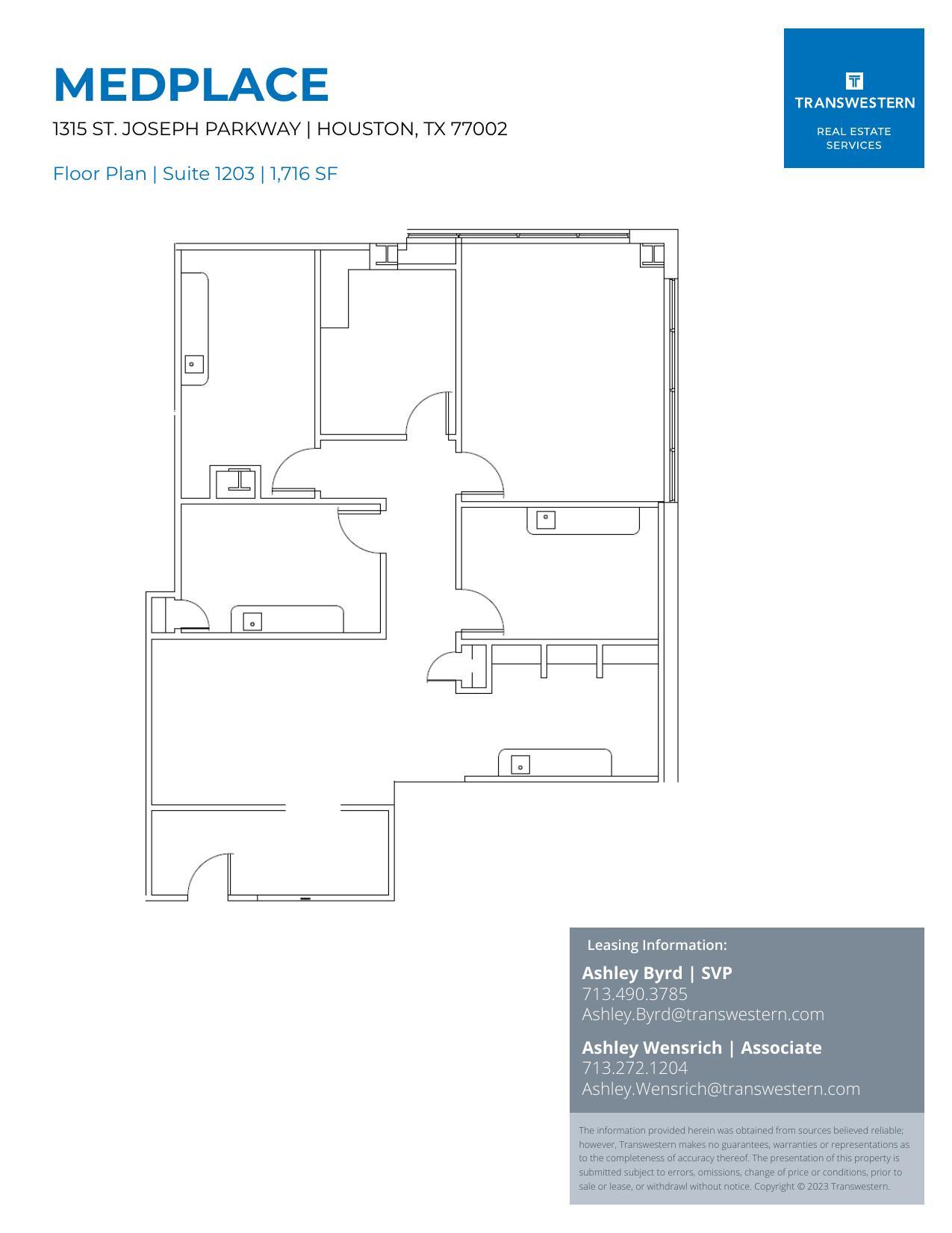 1315 St Joseph Pky, Houston, TX for lease Floor Plan- Image 1 of 2