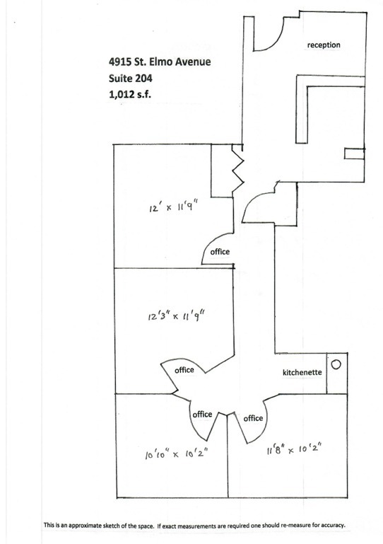 4915 St. Elmo Ave, Bethesda, MD for lease Floor Plan- Image 1 of 1