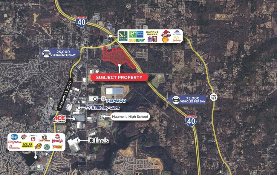 Hwy 365 & I-40, Maumelle, AR for sale - Aerial - Image 3 of 3