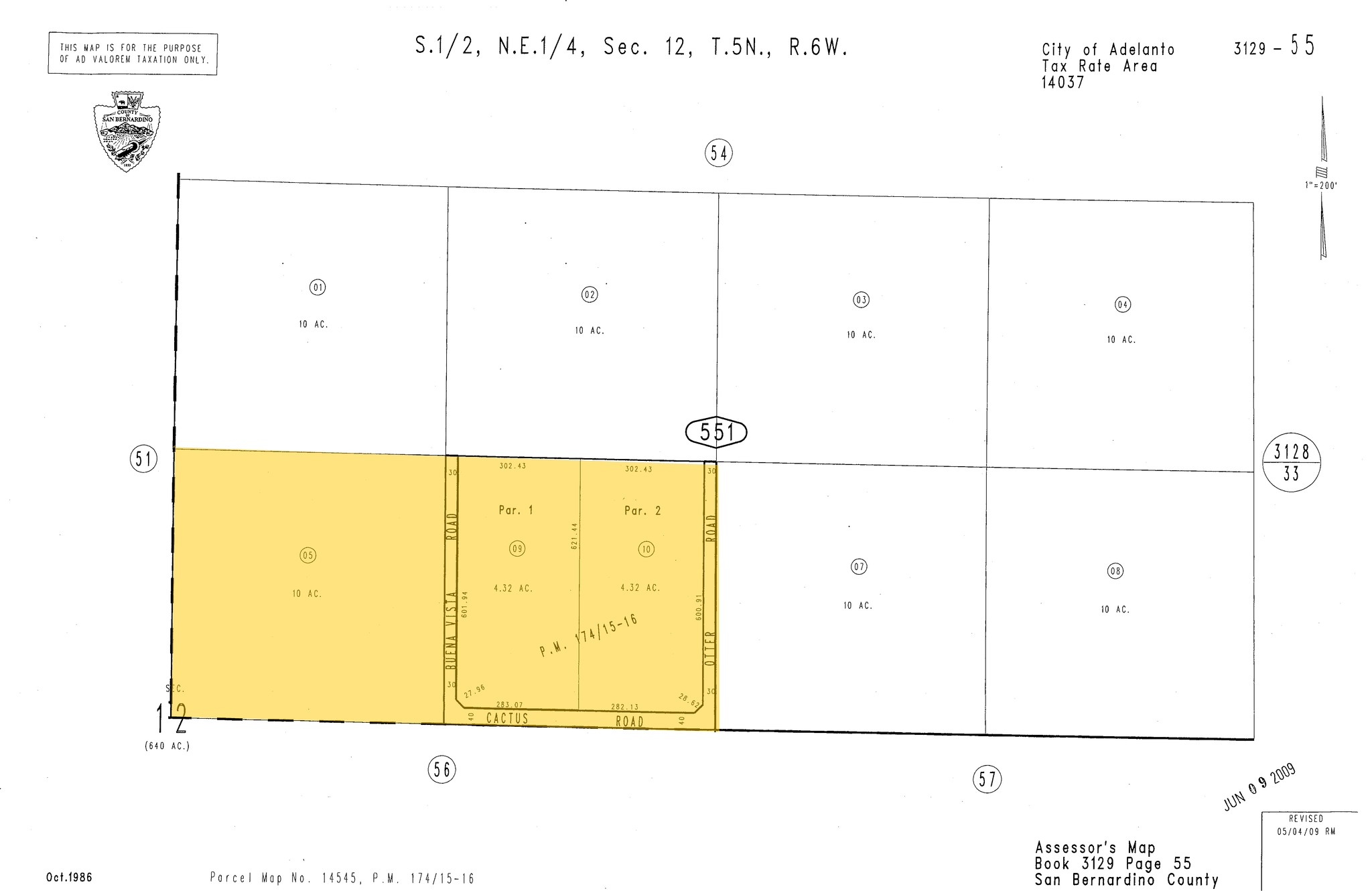 NE Beaver Rd & Cactus Rd, Adelanto, CA for sale Plat Map- Image 1 of 1