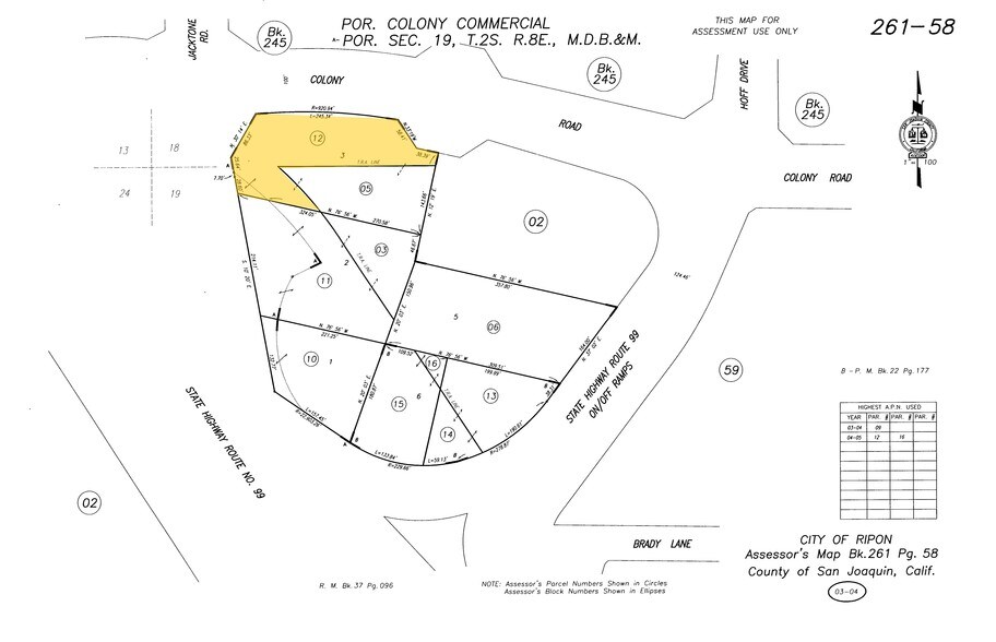 1550 W Colony Rd, Ripon, CA for sale - Plat Map - Image 1 of 1