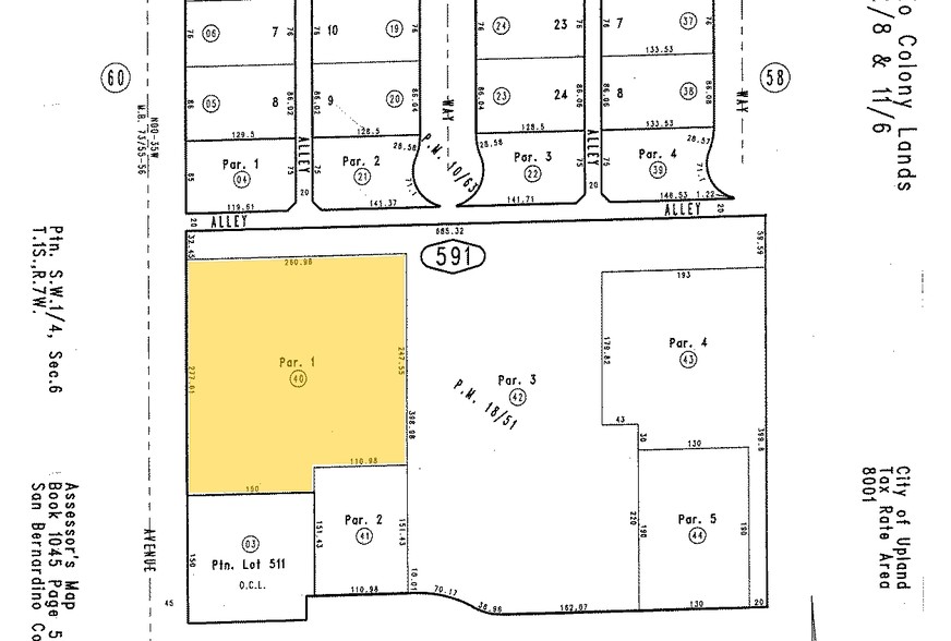 711-785 W Foothill Blvd, Upland, CA for lease - Plat Map - Image 2 of 5