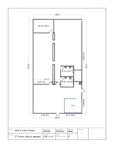 2439 W 16th St, Indianapolis, IN for sale - Floor Plan - Image 2 of 6