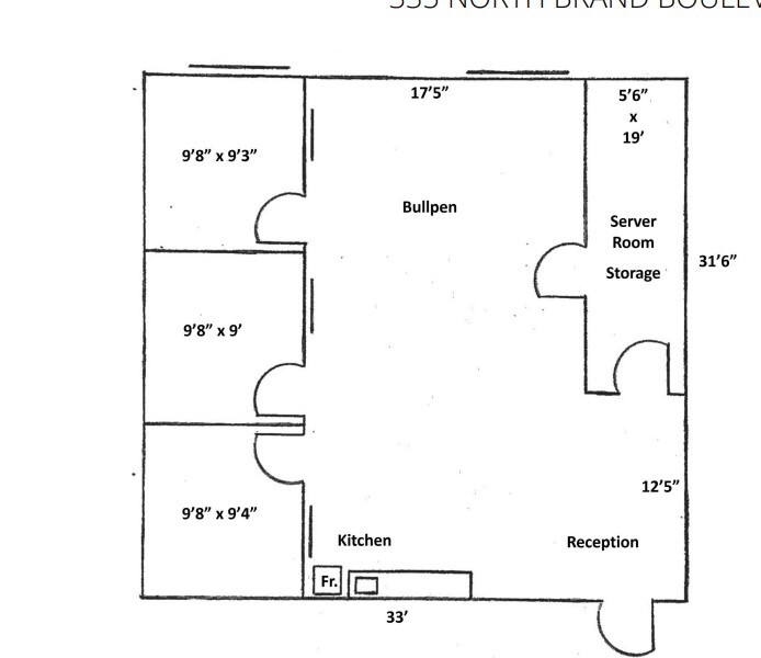 335 N Brand Blvd, Glendale, CA for lease Floor Plan- Image 1 of 1