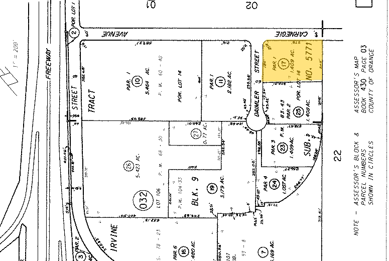 1840-1856 Carnegie Ave, Santa Ana, CA for lease - Plat Map - Image 2 of 3