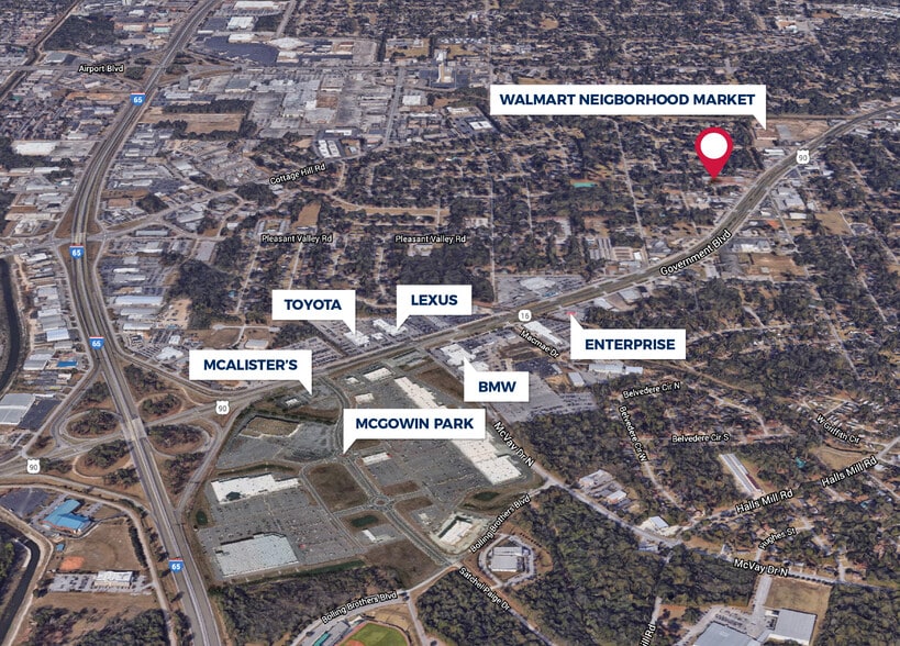 2694 Government Blvd, Mobile, AL for sale - Aerial - Image 3 of 3