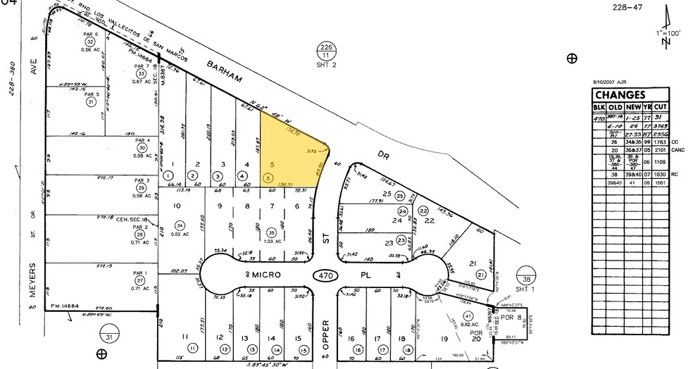 2225 Barham Dr, Escondido, CA for lease - Plat Map - Image 2 of 6