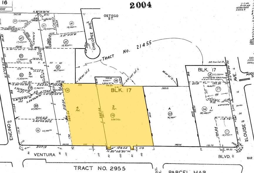 17401-17405 Ventura Blvd, Encino, CA for lease - Plat Map - Image 2 of 24