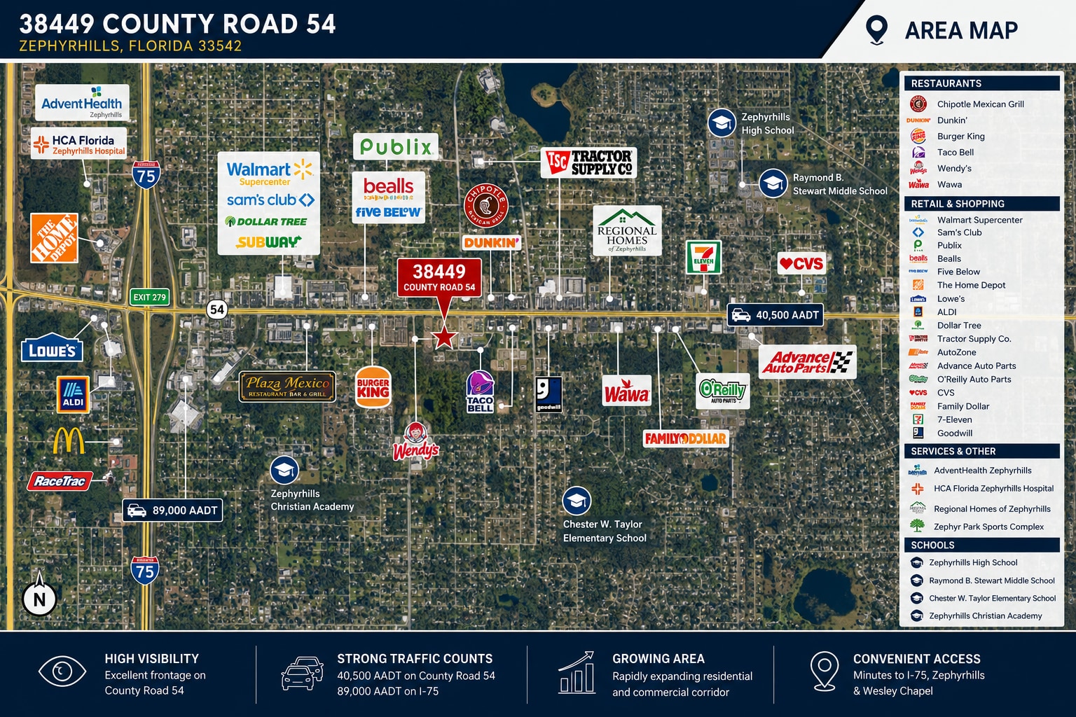 38449-38453 County Road 54, Zephyrhills, FL for lease Map- Image 1 of 5