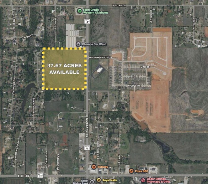 700 blk N Mustang Rd, Tuttle, OK for sale - Aerial - Image 1 of 2