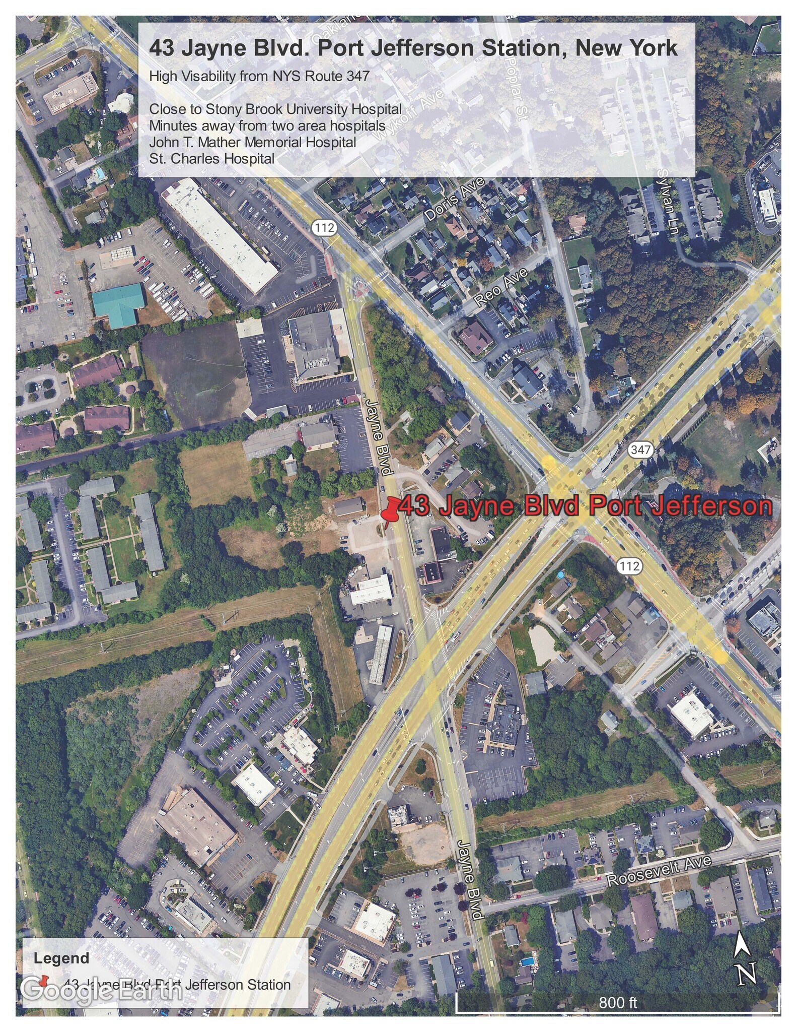 43 Jayne Blvd, Port Jefferson Station, NY for lease Aerial- Image 1 of 4