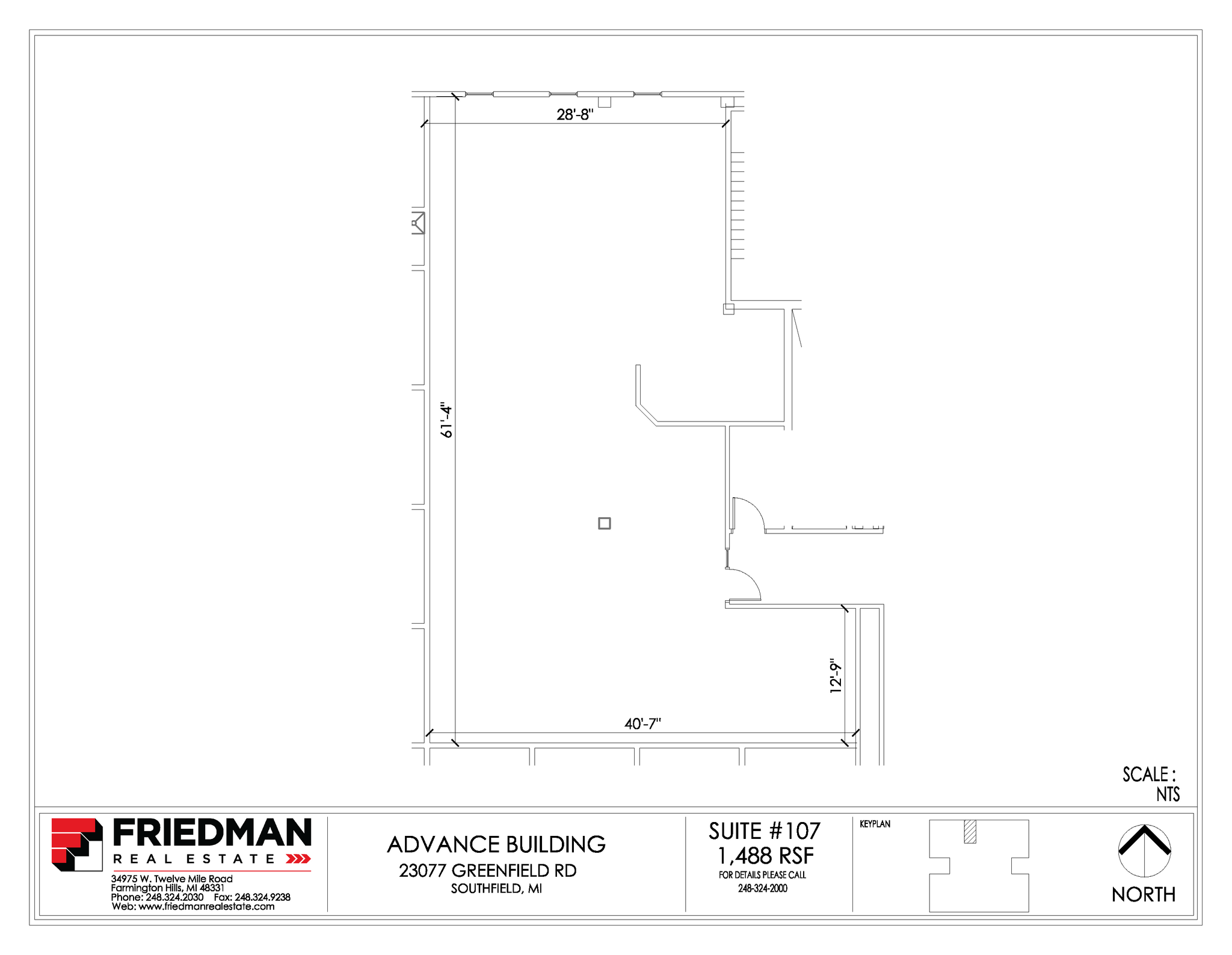 23077 Greenfield Rd, Southfield, MI for lease Floor Plan- Image 1 of 4