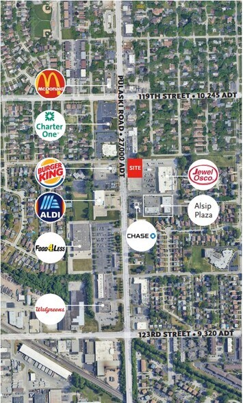 12021 S Pulaski Rd, Alsip, IL for sale - Aerial - Image 2 of 2