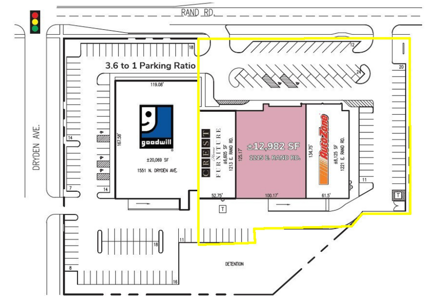 1213-1221 E Rand Rd, Arlington Heights, IL for sale - Site Plan - Image 3 of 3