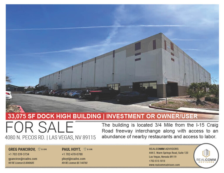 4080 N Pecos Rd, Las Vegas, NV for sale - Building Photo - Image 1 of 9