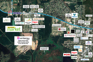 2970 West Roundbunch Road, Orange, TX - aerial  map view