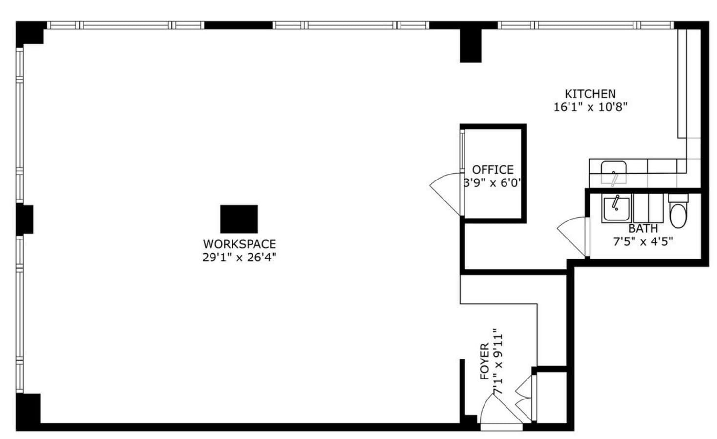 33 W Jackson Blvd, Chicago, IL 60604 - Unit 200 - - Floor Plan - Image 1 of 4