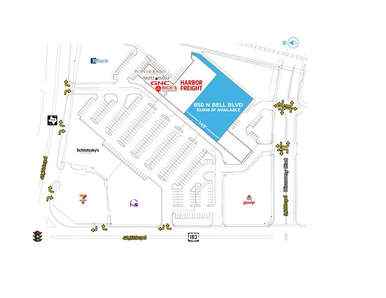 850 N Bell Blvd, Cedar Park, TX for lease - Site Plan - Image 1 of 4