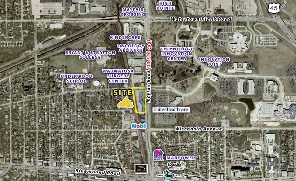 801-869 N Mayfair Rd, Wauwatosa, WI for lease - Aerial - Image 2 of 12