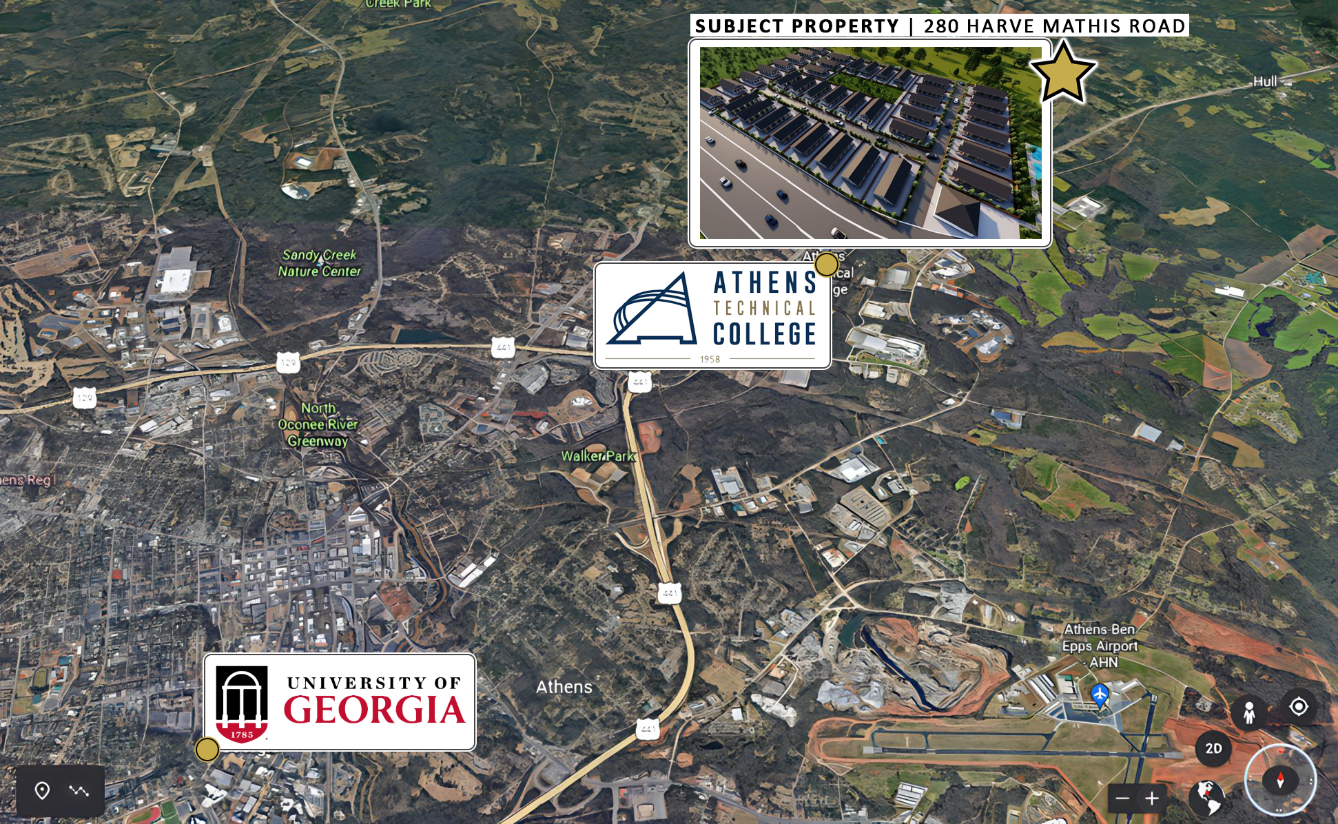 280 Harve Mathis Rd., Athens, GA for sale Aerial- Image 1 of 11