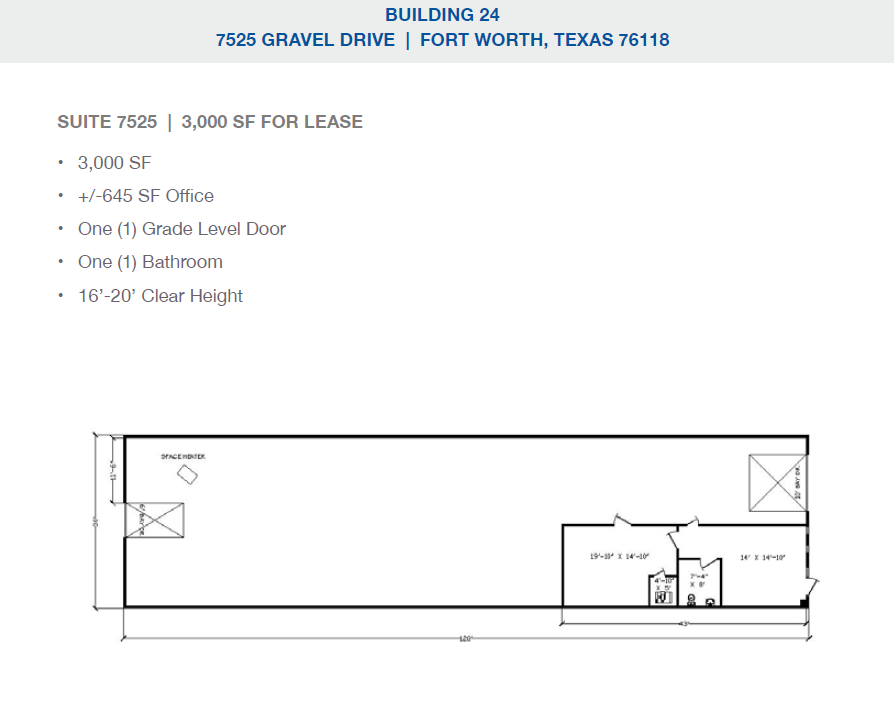 2501-2519 Gravel Dr, Fort Worth, TX for lease Floor Plan- Image 1 of 1