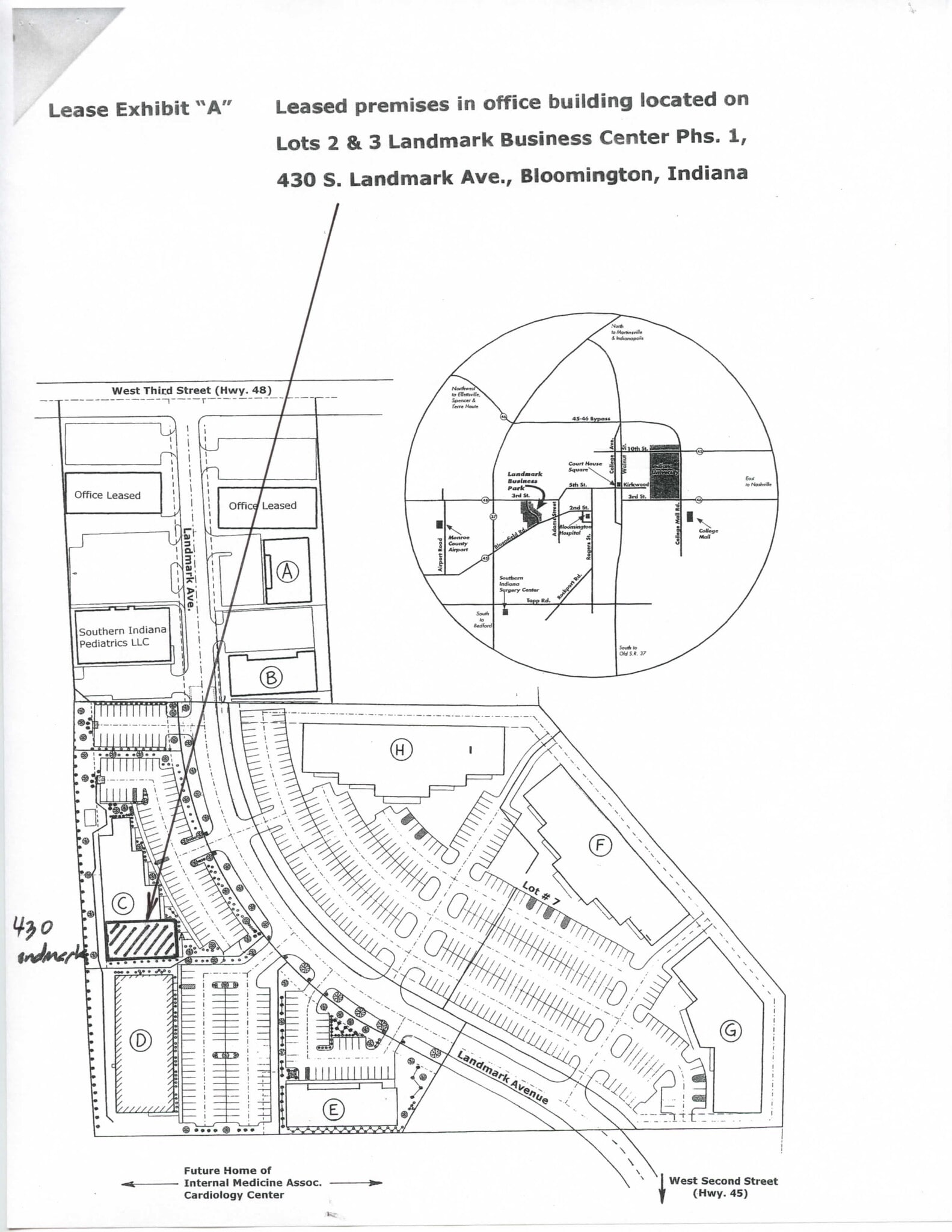 430 S Landmark Ave, Bloomington, IN for lease Site Plan- Image 1 of 1