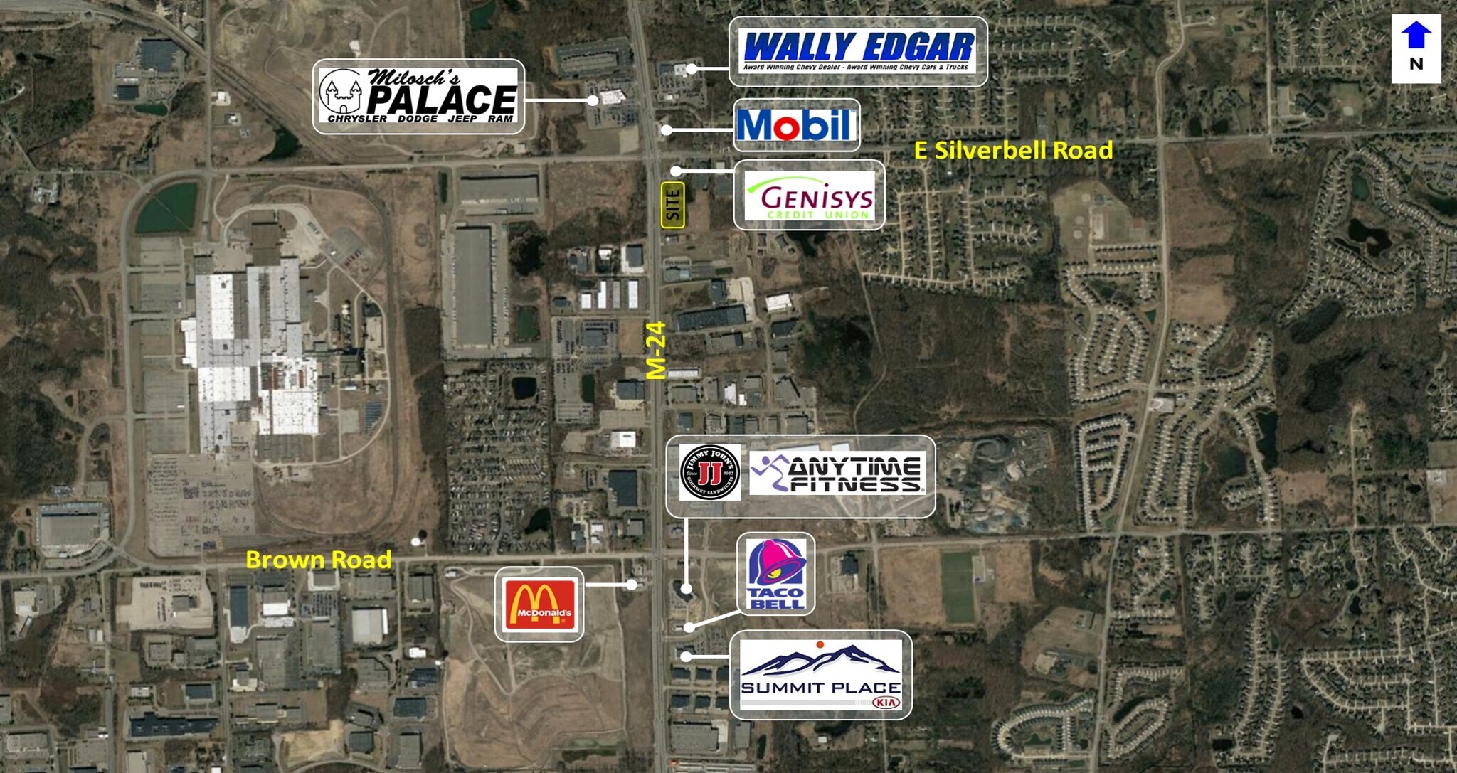 4117 S Lapeer Rd, Orion Township, MI for lease Aerial- Image 1 of 6