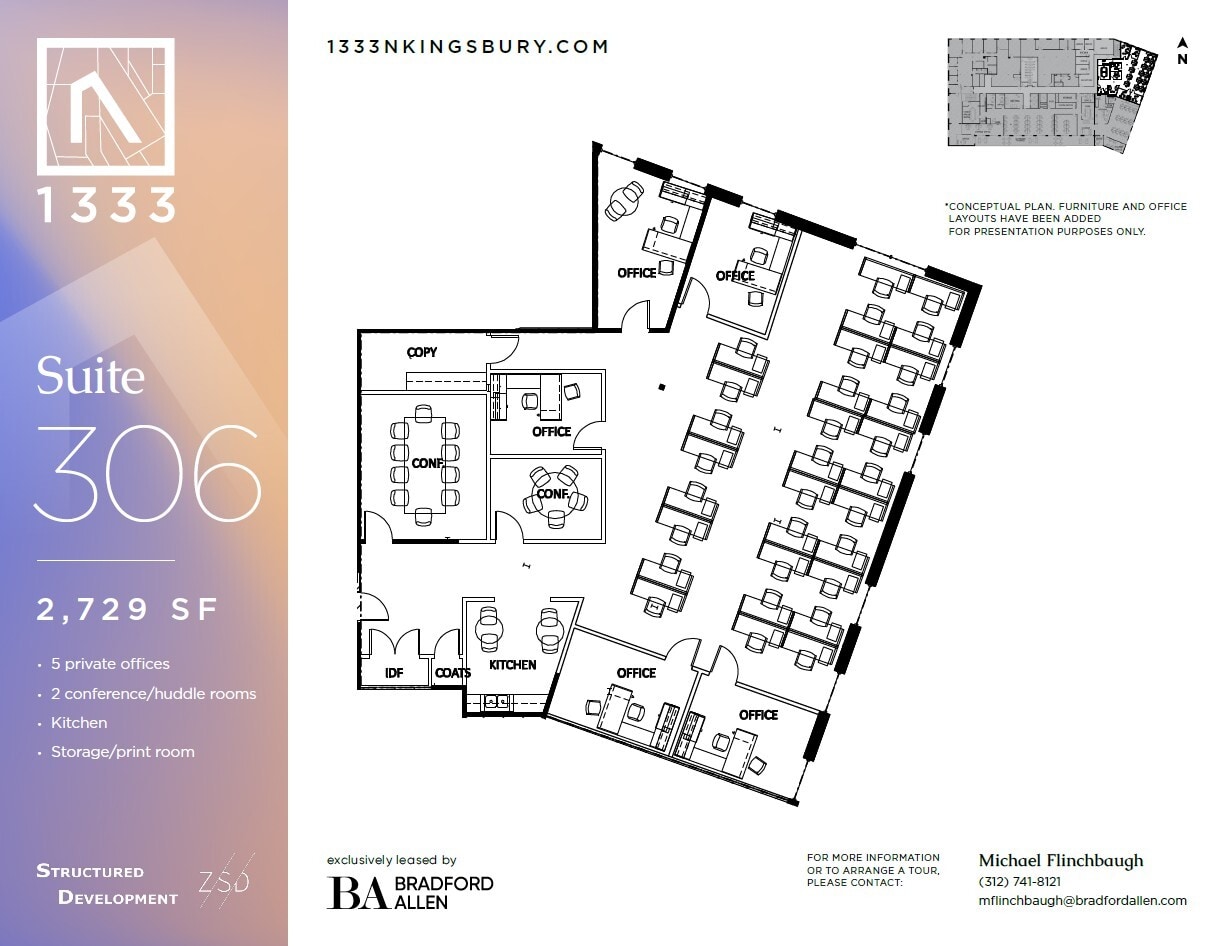 1333 N Kingsbury St, Chicago, IL for lease Floor Plan- Image 1 of 2