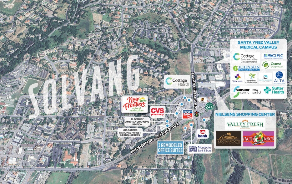 595 Alamo Pintado Rd, Solvang, CA for lease - Aerial - Image 2 of 11