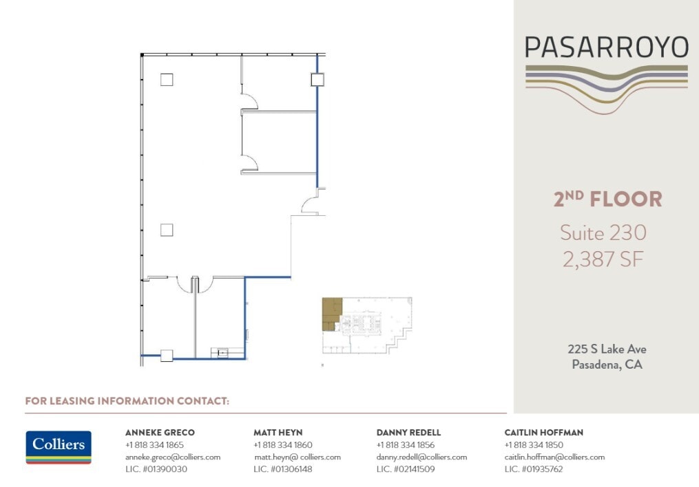 225 S Lake Ave, Pasadena, CA for lease Floor Plan- Image 1 of 1
