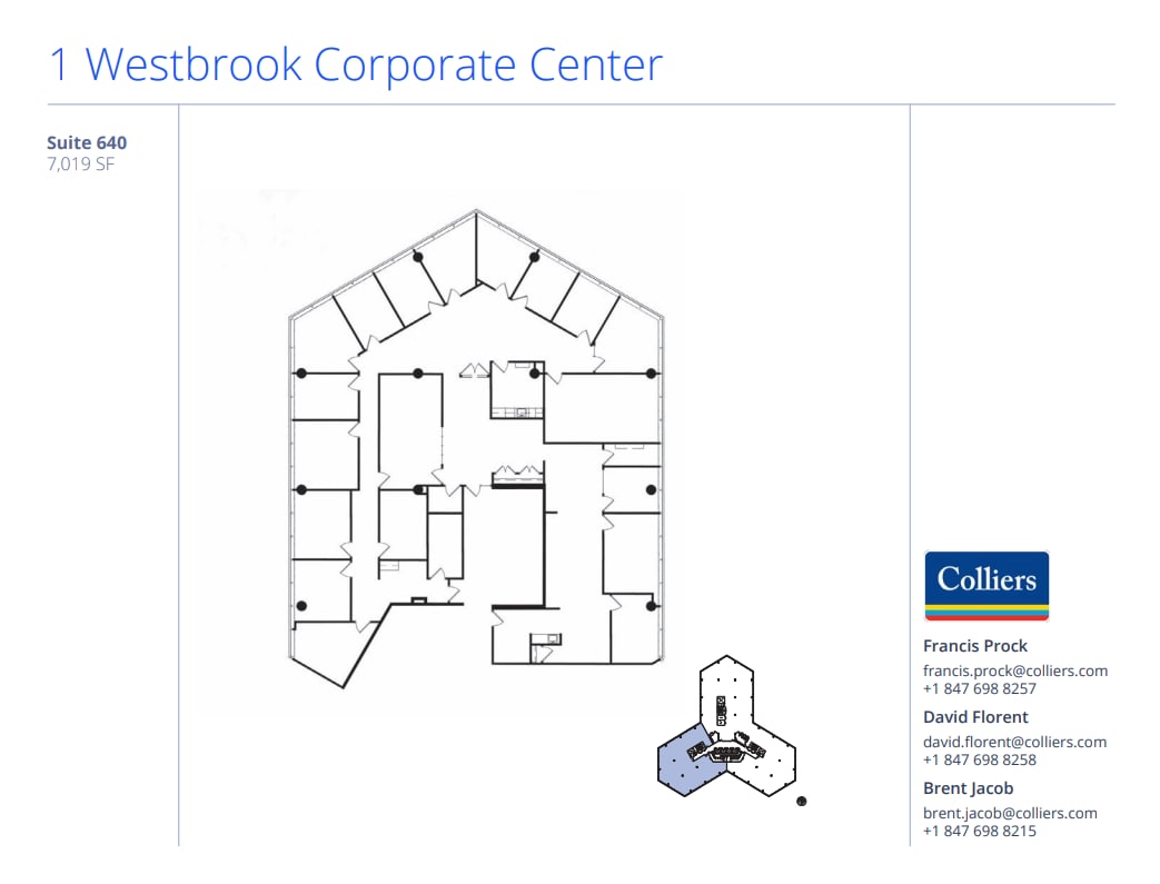 1 Westbrook Corporate Ctr, Westchester, IL for lease Floor Plan- Image 1 of 1