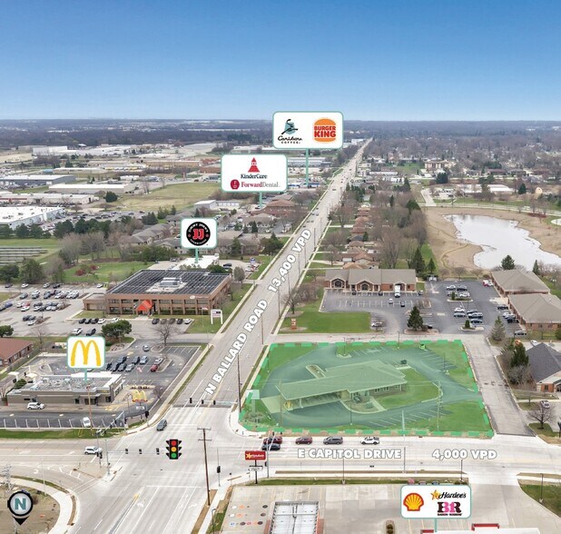 3321 N Ballard Rd, Appleton, WI for lease - Aerial - Image 2 of 6