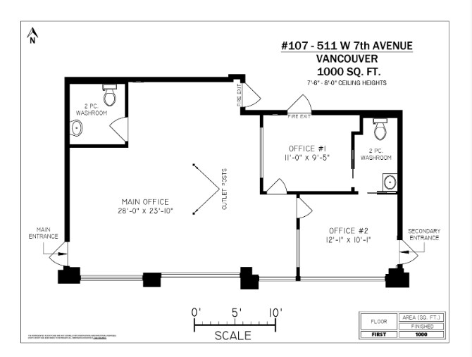 511 W 7th Ave, Vancouver, BC V5Z 4R2 - Unit 107 -  - Floor Plan - Image 1 of 3