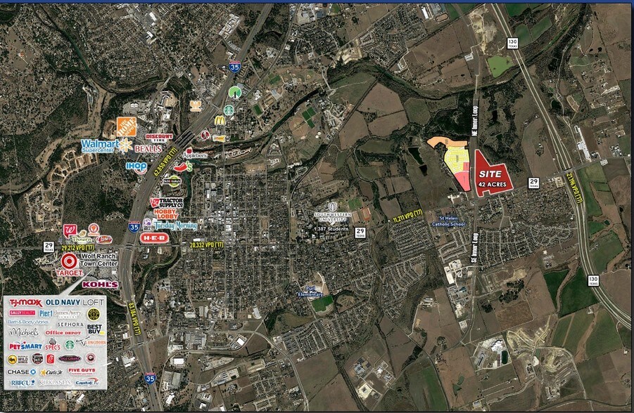 Inner Loop & Hwy 29, Georgetown, TX for sale - Aerial - Image 1 of 1