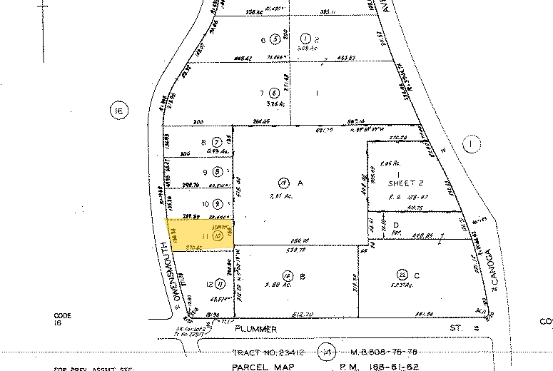 9530-9540 Owensmouth Ave, Chatsworth, CA for lease - Plat Map - Image 2 of 4