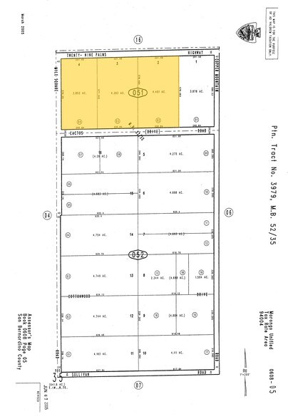 Twentynine Palms Hwy, Joshua Tree, CA for sale - Plat Map - Image 1 of 1