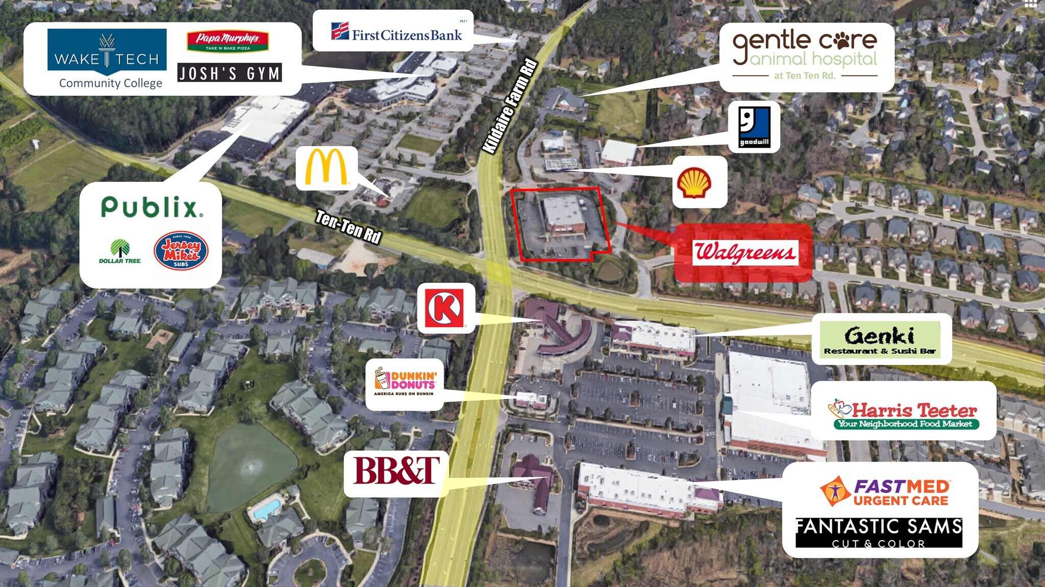 3441 Kildaire Farm Rd, Cary, NC for sale Aerial- Image 1 of 1