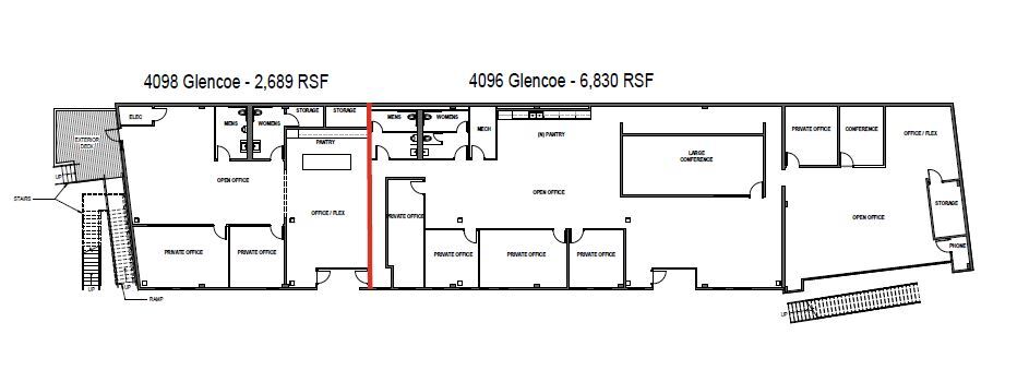 4096-4100 Glencoe Ave, Marina Del Rey, CA for lease - Floor Plan - Image 2 of 2