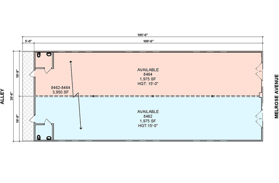 8462 Melrose Ave, Los Angeles, CA for lease - Floor Plan - Image 2 of 2